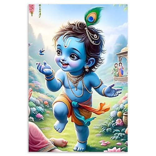 Image of Twinster Bal krishna Posters Photo for Pregnant Women, Baby Poster Self Adhesive (Size 45 cm by 30 cm) Pack of 1 (Design 23)
