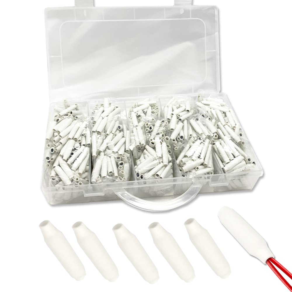 White Dry B-Connector Wire Telephone Alarm Wire Crimp Beanies Splices for Low Voltage (1000Pcs)