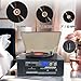 10 in 1 Vinyl Record Player 3 Speed Bluetooth Vintage Automatic Turntable CD Cassette Player AM/FM Radio USB Recorder Aux-in RCA Line-Out (Black)