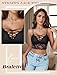Avidlove Bralettes for Women V Neck Lace Camisole Y2K Tank Tops Strappy Cami Unpadded Bra Lingerie Crop Top Outfits Black