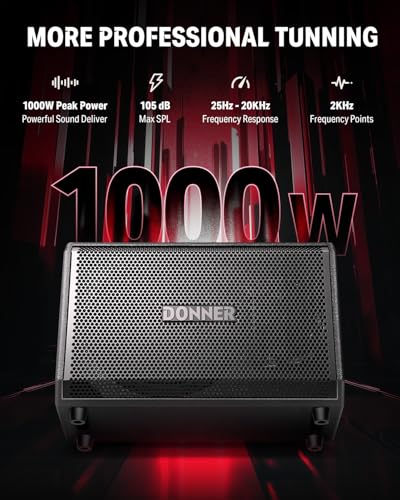 Donner Electric Drum Amp 200W, Peak Power 1000-Watt Wireless Professional Electronic Drum Amplifier Portable for Multi-Scene Use DDA-1000 - image 3