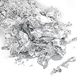 金箔 ヘア用 2色 金箔/銀箔 5g ホログラム ネイル用 フレーク 髪飾り 結婚式 卒業式 DIY ジュエリー 工芸品 絵画 レジン 装飾用 アート フォトプロップス ヘアメイク 美術 記念品 (銀箔5g)