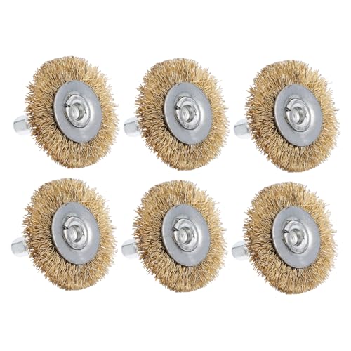 Unomor 6pcs Wire Brush Head for Drill Wire Brush for Drill and Grinder Removal