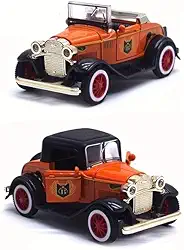 PowerToys YUGEN - Miniatura Carros Antigos de Coleção ideal para colecionadores e entusiastas de carros clássicos (Laranja)