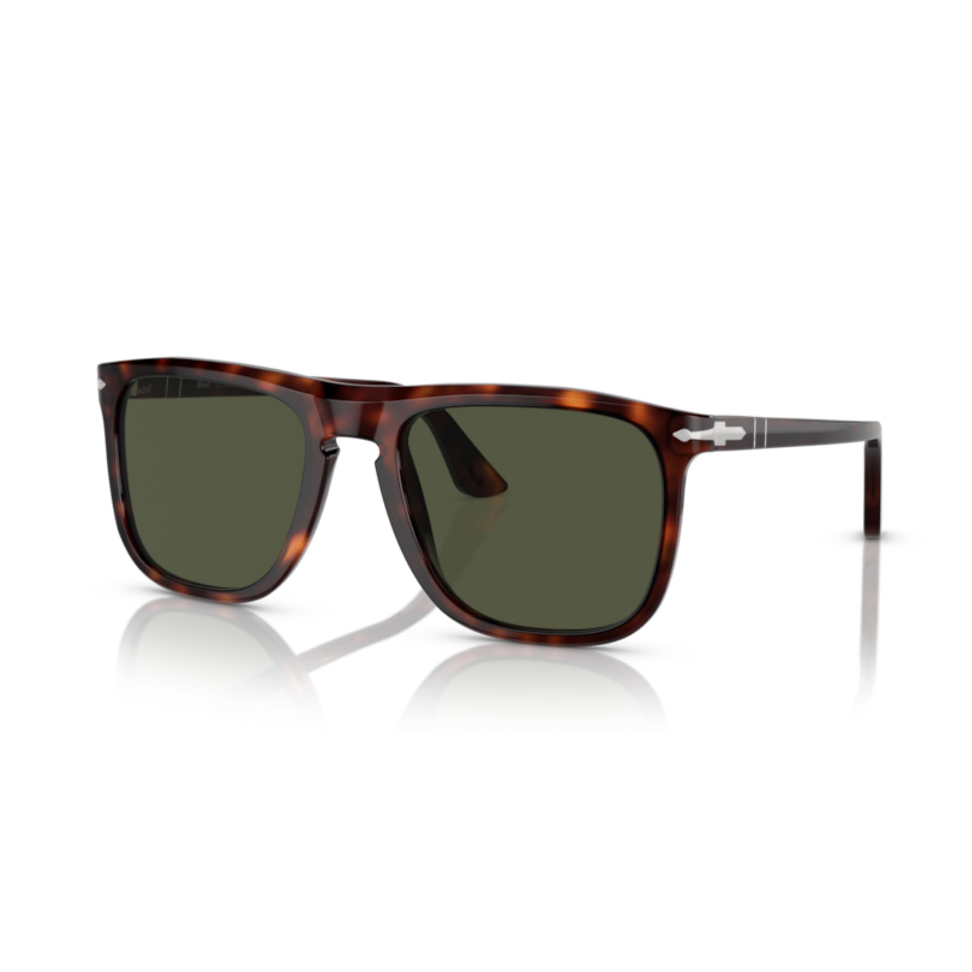 Persol PO3336S 24/31 57MM Havana/Crystal Lens Green Aviator Sunglasses for Men for Women +Bundle with Accessory Eyewear Kit