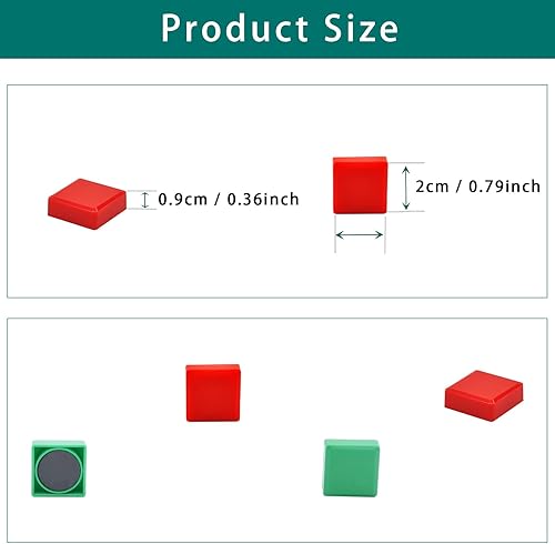 Miniatura 3 de ZDZBLX Imán de nevera, 10 colores, 10 piezas, cuadrado, metal, fuerte, lindo, imanes de refrigerador