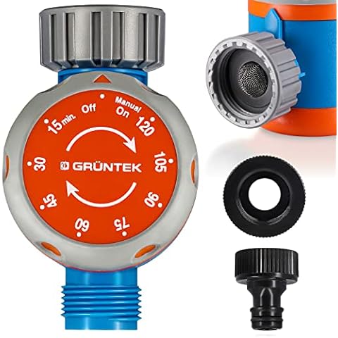 GRÜNTEK Mechanical water timer for the tap, timer for easy automatic watering control from 15 min to 120 min Cover