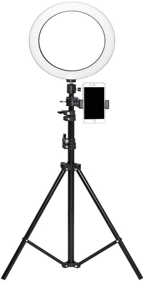 HBJWOV Light Stand Phone Holder for Live Stream，Makeup, Dimmable Led Camera Beauty Ringlight for Photography Compatible