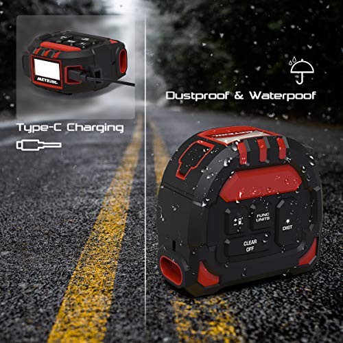 Meterk Laser Tape Measure 2 in 1, Laser Measure 131.2Ft/40M, Measuring Tape 16.5Ft/5M, Multifunctional Laser Distance Meter with Type-C Charging and LCD Digital Display for Measuring Area/Volume - Thumbnail 3
