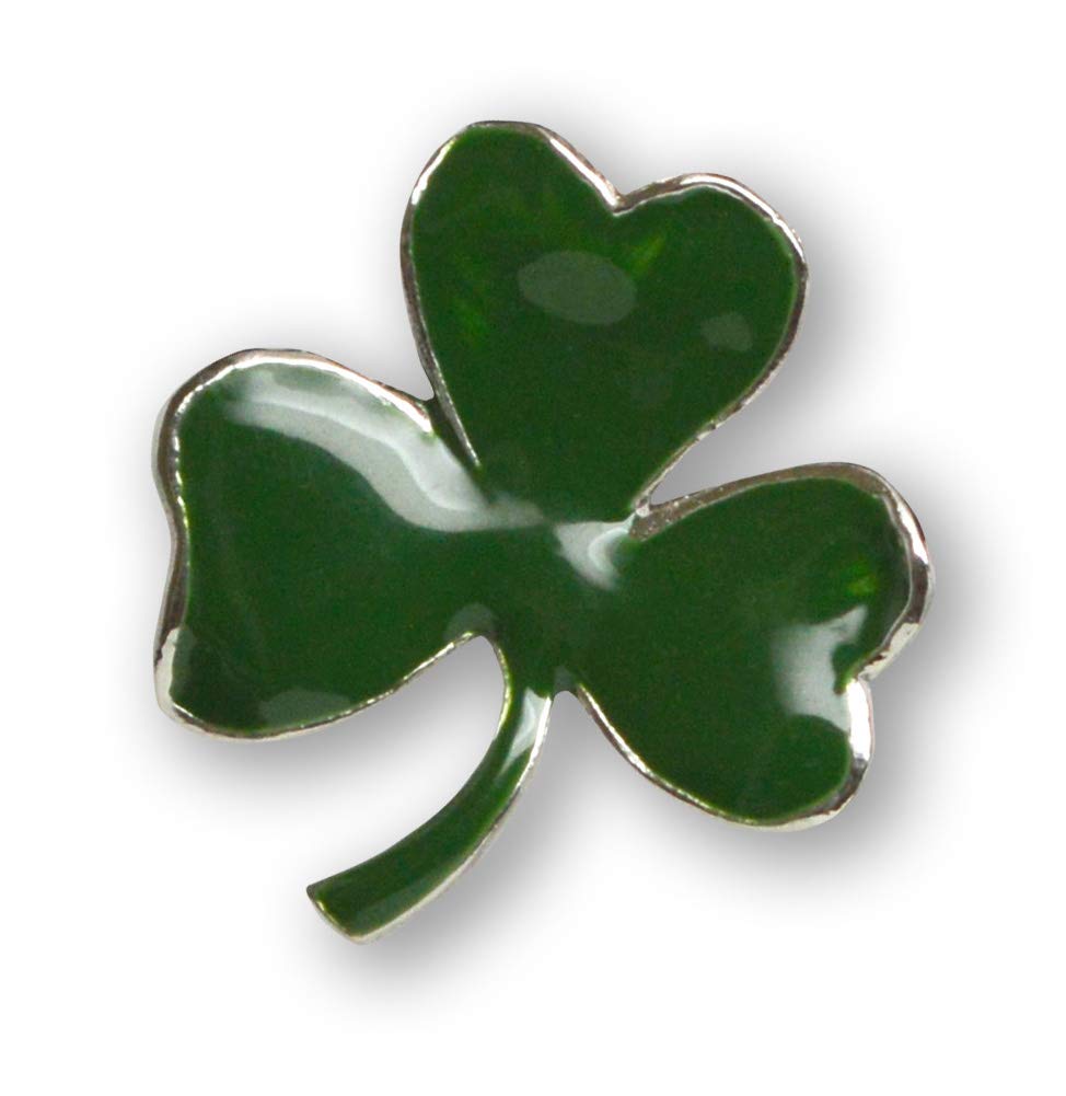 Real MetalSt Patricks' Day Irish Shamrock Pin Green Enamel on Pewter Three Leaf Clover,