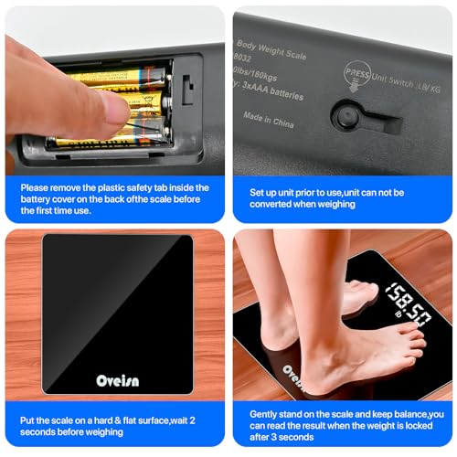 Scale for Body Weight, Digital Bathroom Scale,Weight Scale with LED Display Accurate to 0.1lb 400 lbs/180kg Maximum Load Capacity - Image 6