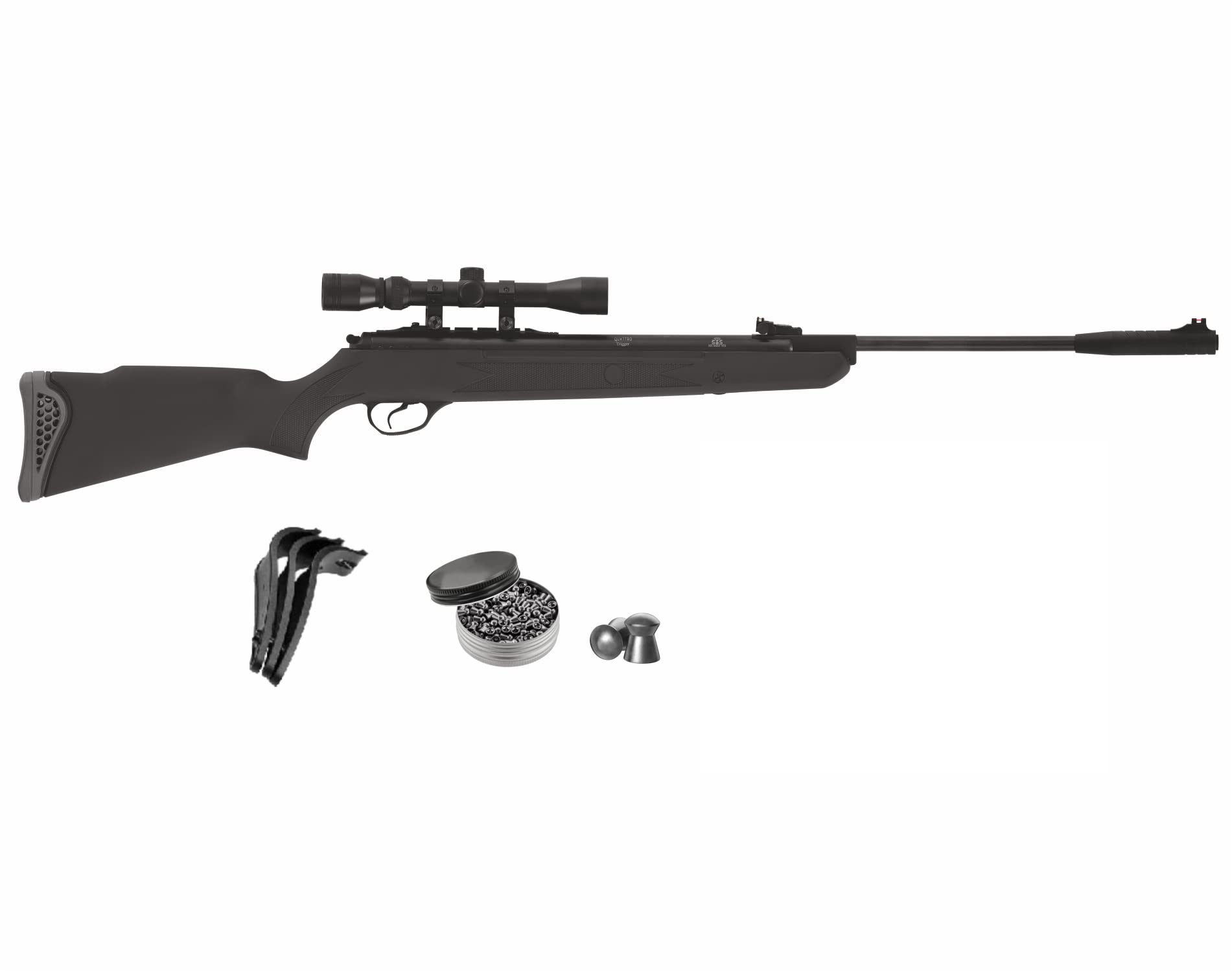 Hatsan Mod 125 .22 Cal 1250 FPS / 33 FPE - Vortex Piston Break Barrel Air Rifle 22 Caliber + 3-9×40 Scope | Small & Medium Game Youth air Gun + Wearable4U 500x Pellets & 100x Targets Bundle