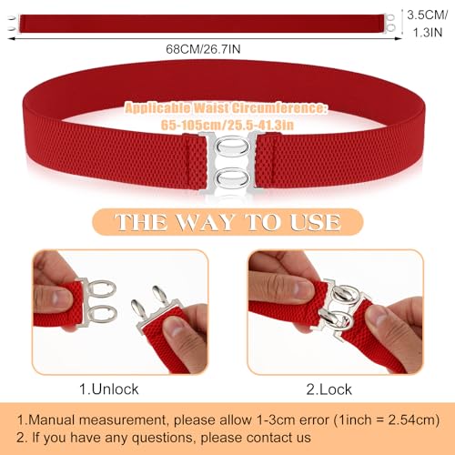 Molain Invisible Women Stretch Belt Adjustable Elastic Belt Flat Buckle Waist Belts for Jeans Pants Dresses2