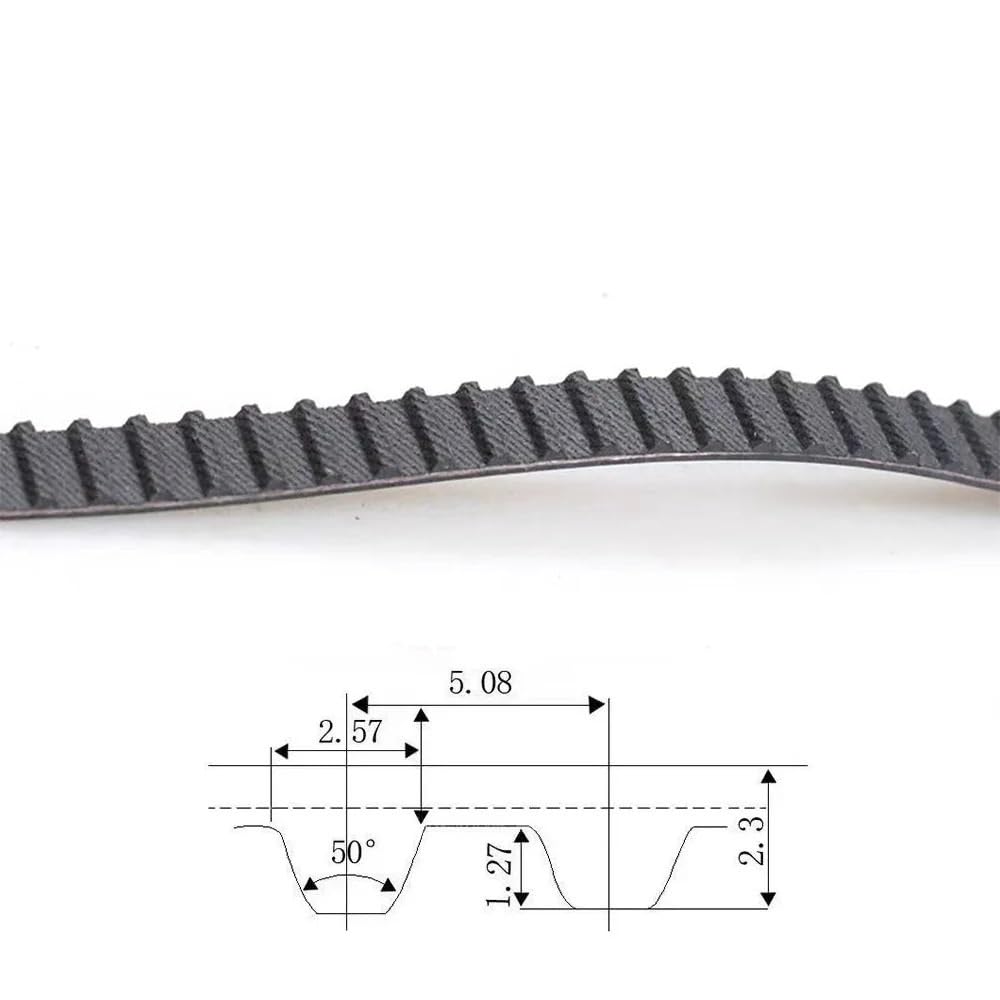 1 Stück XL Zahnriemen Länge 506XL ~ 564XL Breite 12/12,7/15 mm XL Closed Loop Gummiband(506XL-253Teeth,1pc/12.7mm)