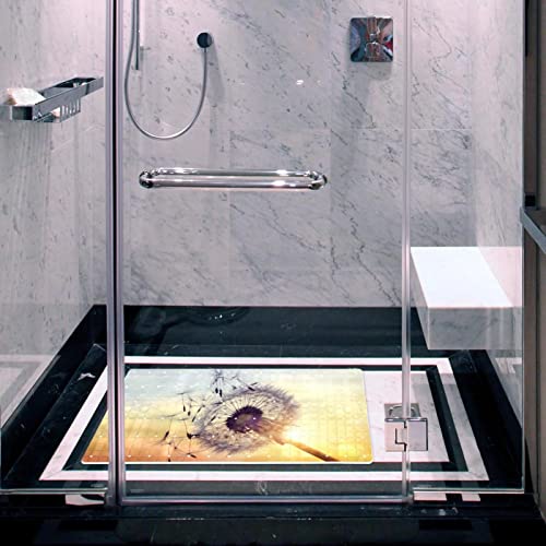 Alfombrilla de ducha de diente de león antideslizante lavable para baño 7