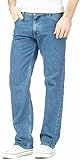 Mens Straight Leg Denim Jeans, Comfortable Hard Wearing Jean, Stylish & Classic Plain Fashion Trousers for Men Regular Fit Cotton Denim Pants, Light Blue-34W / 29L