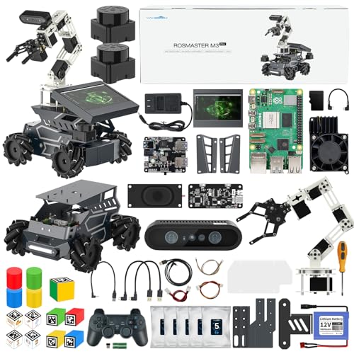 Image of Yahboom ROS2 Robot RPi5 16GB with Mecanum Wheel Support Multimodal AI Large Model, AI Voice Interaction, Vision Recognition (with Display-Pi5-16GB Ver)