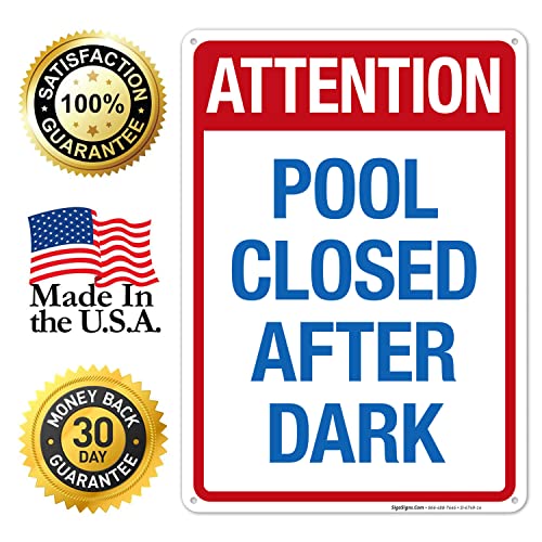 Cartel de Piscina Cerrada After Dark 10x14 Pulgadas miniatura 6