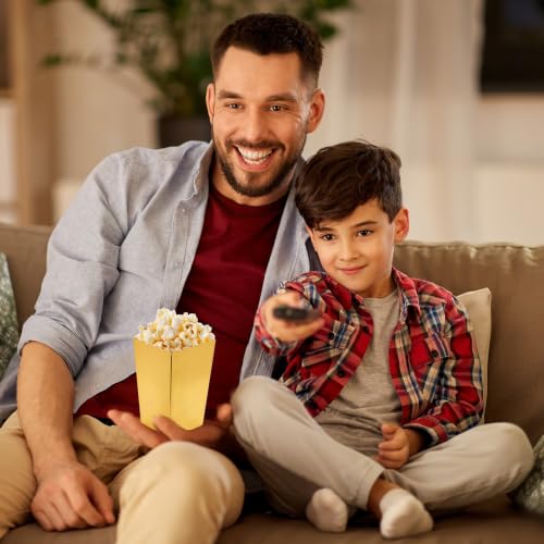Image of 50 Pcs Popcorn Boxes Mini Paper Popcorn Box Cardboard Popcorn Container for Party Disposable Snack Candy Popcorn Bags Popcorn Holder for Movie Nights Birthday Wedding (Gold)