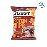 Quest Nutrition Protein Chips, BBQ, 21g Protein, 3g Net Carbs, 130 Cals, Low Carb, Gluten Free, Soy Free, Potato Free, Baked, 1.1 Oz Bag, 8 Count