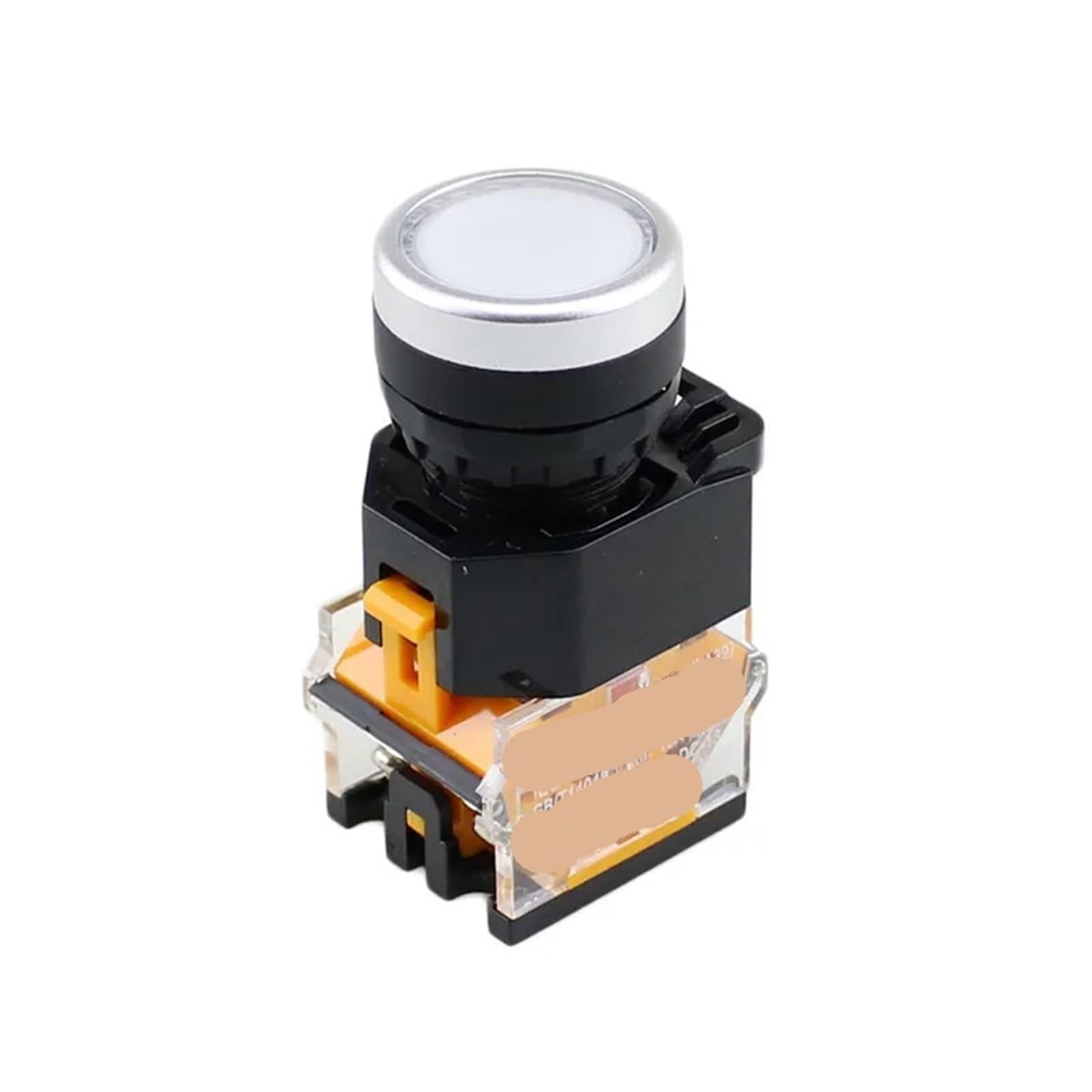 1 szt. LA38-11D/11DS rozdzielacz stykowy Push Button przełącznik z włącznikiem/wyłącznikiem światła Momentary/Rast 22 mm 220 V 24 V LED (żółty, samoblokujący, 6 V)