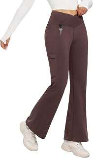 baleaf Womens Fleece Lined Hiking Pants Winter Flare Leggings Waterproof | Warm Bootcut Design; Thermal Fleece Lined Leggings; Ideal for Winter, Outdoor Wear & Crossover Waistband
