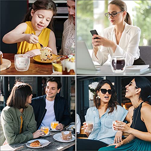 Bgbg Cute Coffee Mug Cat Tea Cup Milk Double Wall Clear Insulated Glass Espresso Mug With Coaster Interesting Gift For You (Cat Mug) #TOP5