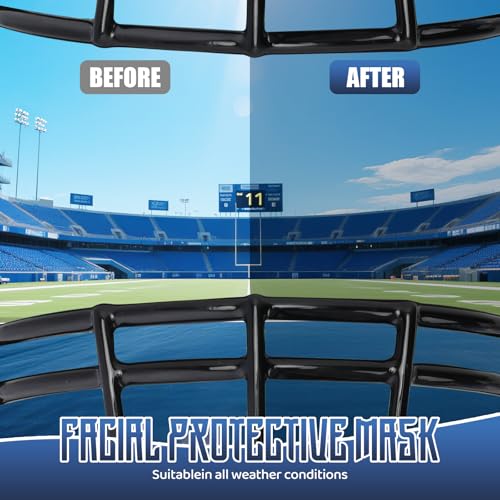 Image of 2 Pack Football Helmet Visors, Clear and Blue | Clear and blue visor set with two hardware kits for game and practice rotation