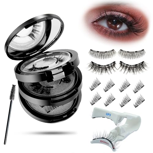 Magnetische Wimpern Set – 4 Paare Magnet Wimpern Natürlich...