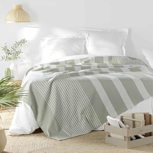 Douceur d'Intérieur, Couvre-Lit (240 x 260 cm) Adele Sauge, Coton & Polyester Tissé