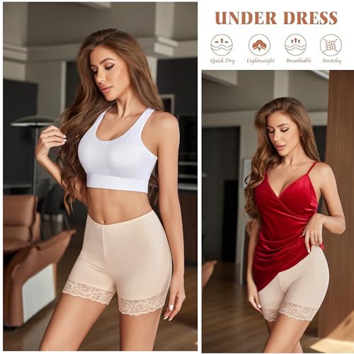 Avidlove Women's Under Shorts for Dresses Seamless Anti Chafe Underwear Smooth Boyshorts Lace Slip Shorts for Women2
