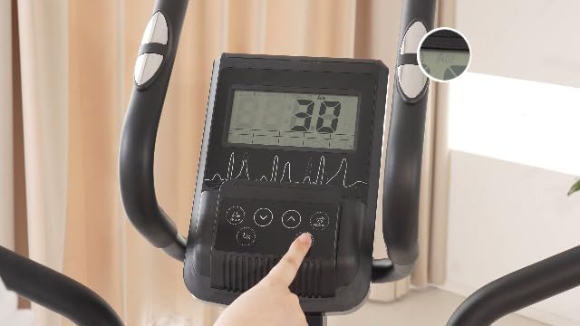 Bild 6 - THERUN Crosstrainer für zuhause, Ultraleise Magnetisch Ellipsentrainer mit 38cm Schrittlänge, 16 Widerstandsstufen, bis 150kg