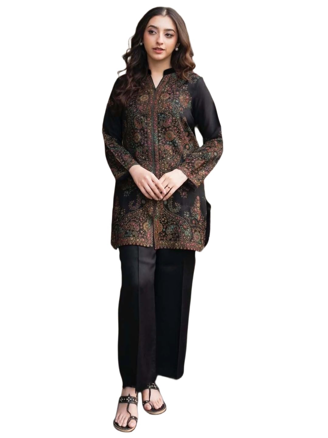 anni designer Women’s Viscose Blend Short Kurti Printed Co-Ord Set with Palazzo | Straight Ethnic Kurta Top & Pant Set | Festive Casual Office Wear Outfit for Women-picture-20