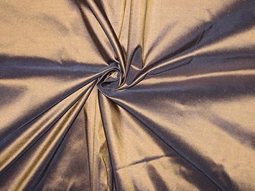 100% Pure Silk Taffeta Fabric Gold with Ink Blue Shot - Hobbies,Home Decor,Sewing,Fashion,Doll Dress,Furnishing,Interior.