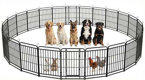 Image of Dog Fence Outdoor for Yard 24 Panels 40'' Rustproof Metal Dog Playpen