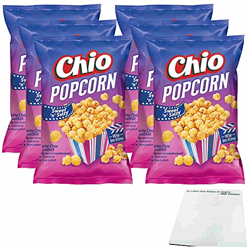 Chio Popcorn Sweet 'n' Salty 6er Pack (6x120g Beutel) + usy Block