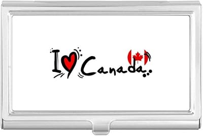 I Love Canada Word Flag Heart Business Card Holder Case Pocket Box Wallet