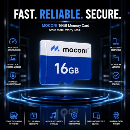Image of 16GB Memory Card Grade A1 Class 10, Up to 30 Mbps Reading & 60 Mbps Writing Speed with High Performance of Data Transfer (16, GB)