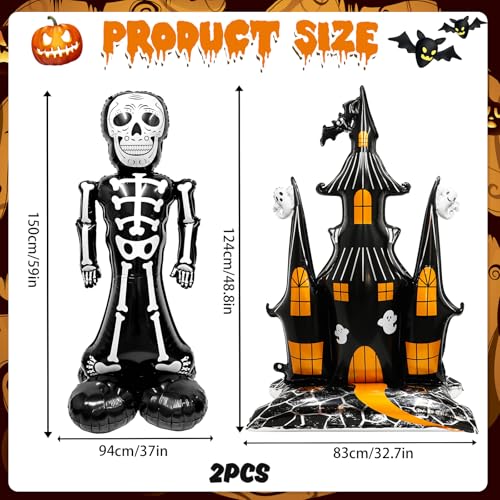 SRIZIAN 2 Pieces Halloween Foil Balloons, Inflatable Standing Halloween Foil Balloons halloween Party Decorations - Image 2
