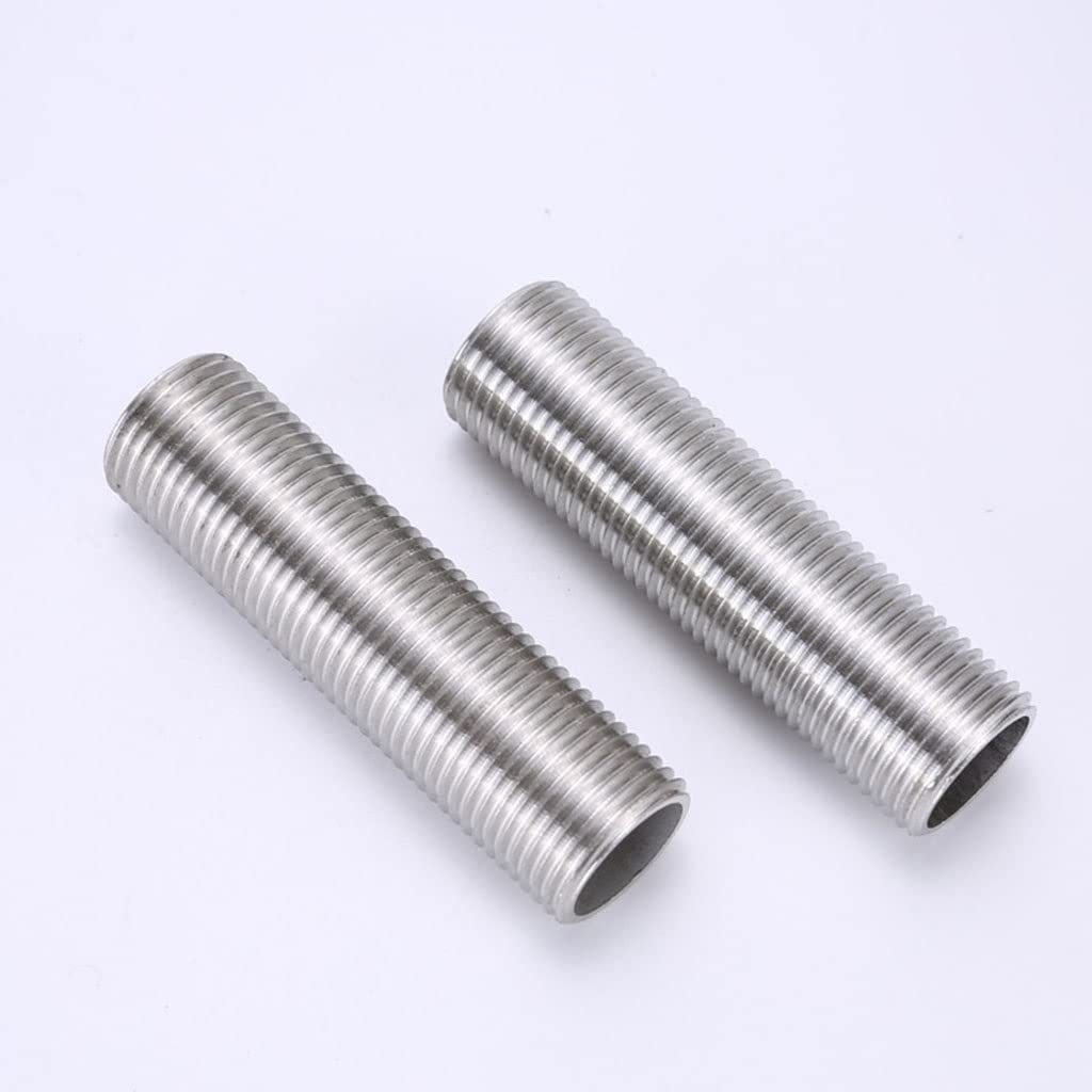 Raccordo per tubo in acciaio inox a filettatura completa, 0,25" 1 cm 1-0,6 cm 1-1,3 cm 0,5" 0,75" 0,75" 2-0,5 cm 2" 1" 50/75/100 mm lungo tubo dentale, 1 pezzo (0,5" L = 100 mm)