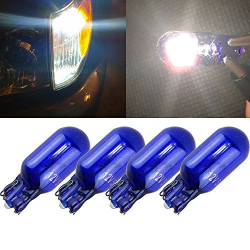 T10 W5W Halogen White Bulbs 194 168 501 Wedge Halogen bulb 12V 5W White for Car Parking Light Side Maker Dashboard Lamp Bulb (4PCS)