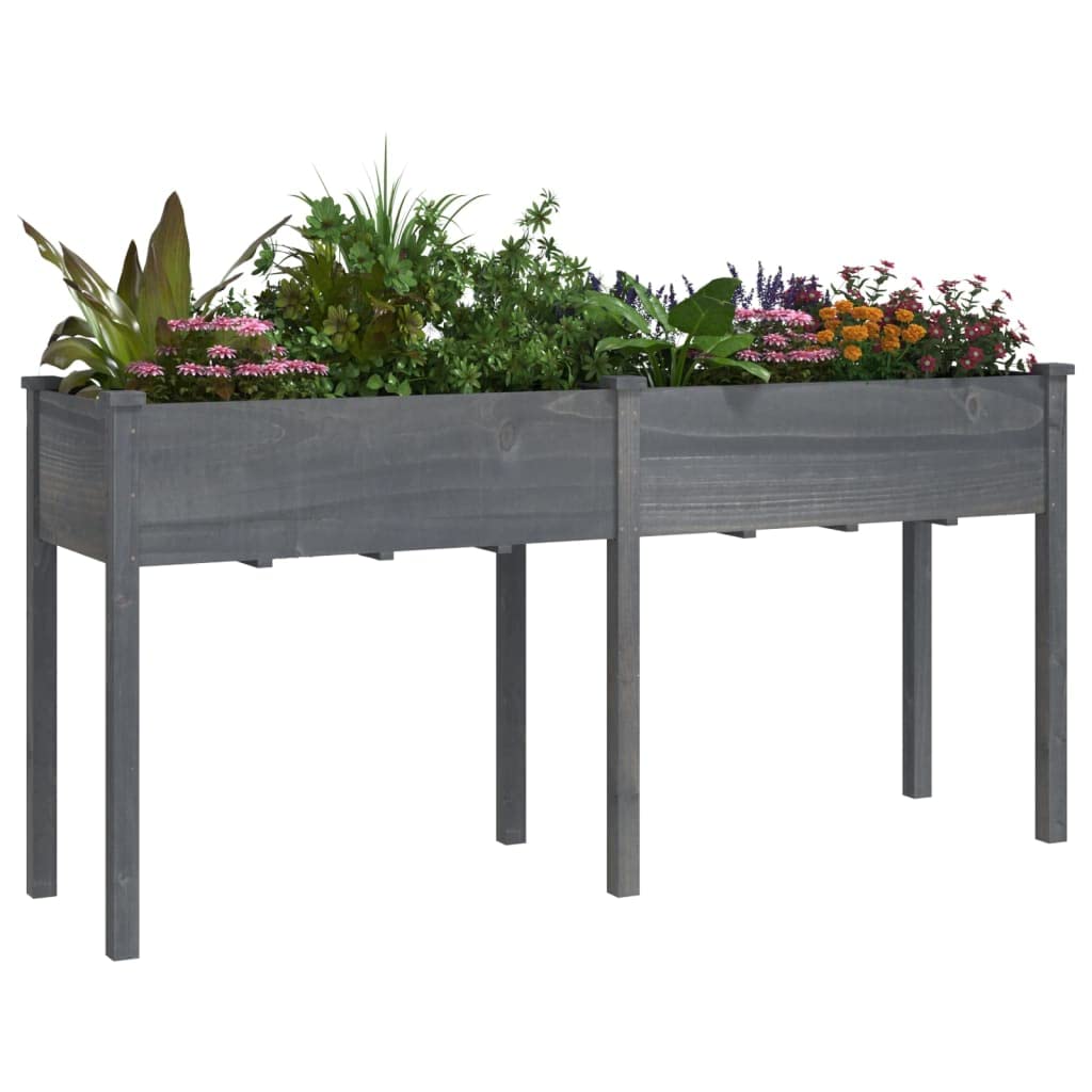 Ogrodnik z litego drewna Jodła 161x45x76 cm | Z wkładką, otworami drenażowymi, na balkon lub do ogrodu