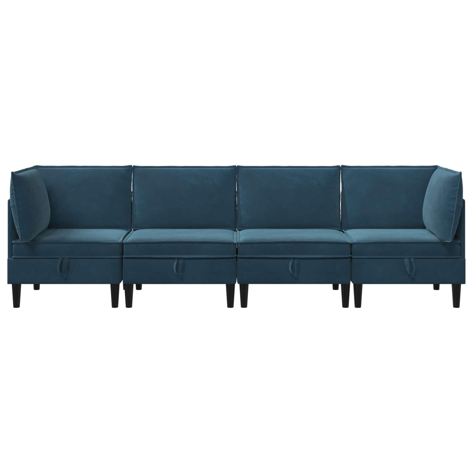 Conjunto de muebles de salón de 4 piezas, color azul terciopelo con