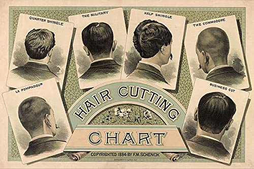 Classic Barber Shop Haircut Chart 1884 8x12 Photograph Photo Print