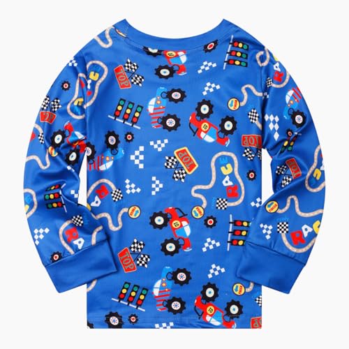 Little Boys Pajamas for Toddler Clothes Set Planet Train Sleepwear Long Sleeve 100% Cotton 2 Piece Kids Pjs Size 1-10 Years3