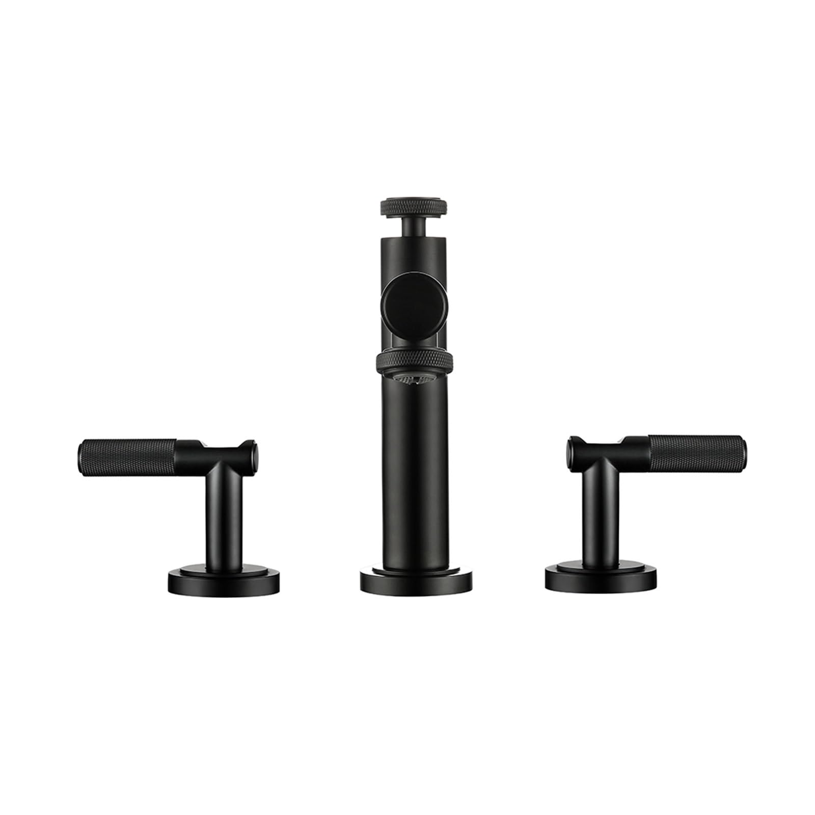 Mitigeur 3 trous noir mat en laiton noble pour lavabo de luxe