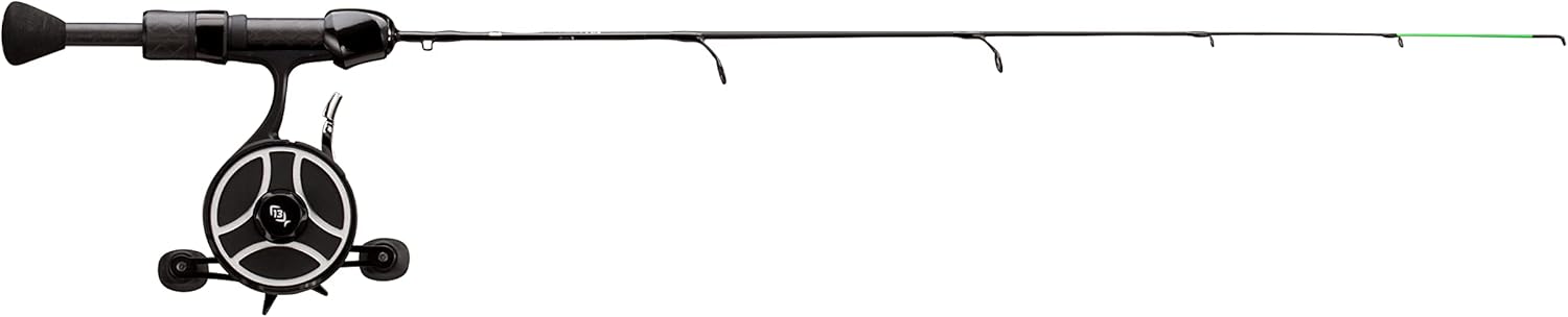 13 Fishing - The Snitch Pro/Freefall Ghost - Inline Ice Fishing Combos - Flex-Core Quick Action Tip