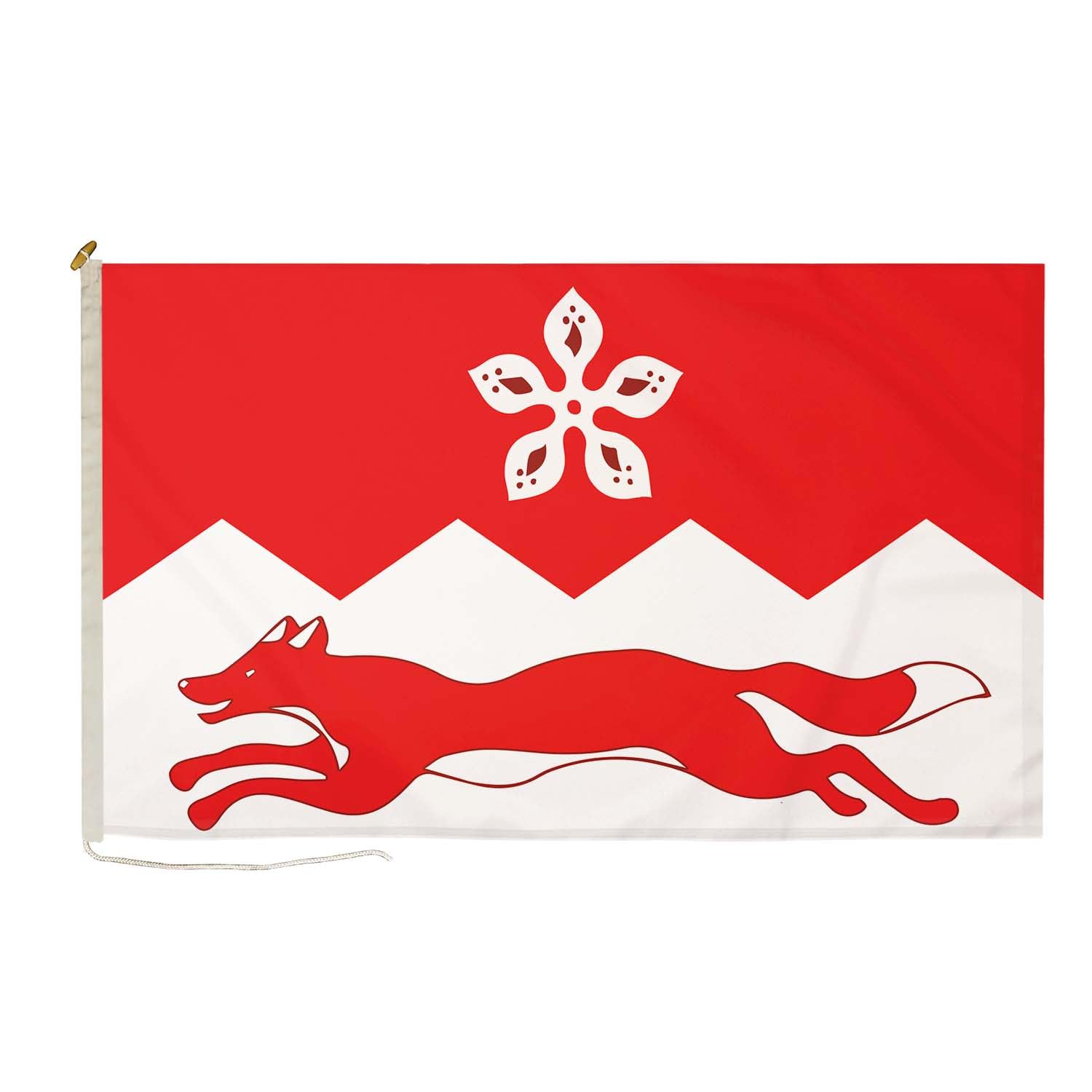DuraFlag Leicestershire New (Cinquefoil Fox) Small Courtesy 20x12" Rope and Toggled Premium Quality 50x30cm Flag — image 1
