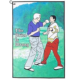 Artpreti Funny Golf Towel, Printed Golf Towels for Golf Bags with Clip, Golf Gift for Men Husband Boyfriend Dad, Birthday Gifts for Golf Fan – The Price is Wrong, Green-the Price is Wrong