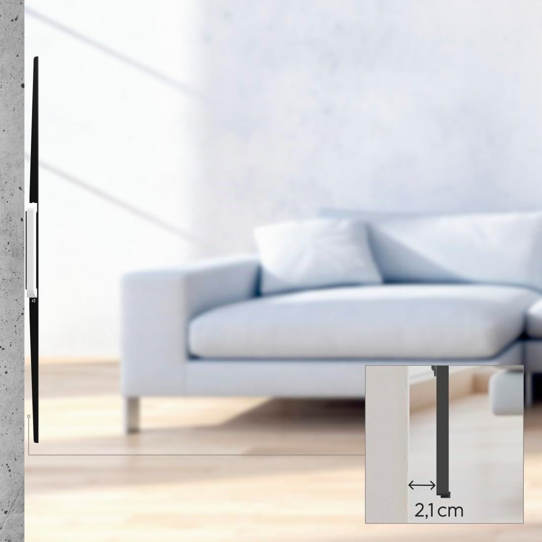 Hama | Soporte de Pared para TV de 46" a 100" (Soporte Fijo de Pared, Pantallas de hasta 254cm, Carga máx de 75kg, VESA 800 x 600)